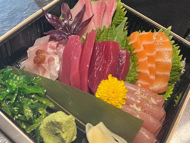 Sashimi Dinner + Miso + Rice.