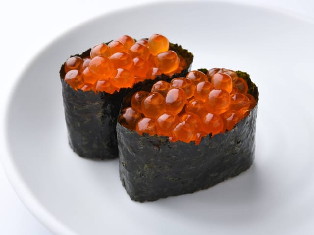 Ikura - Salmon Roe Nigiri.