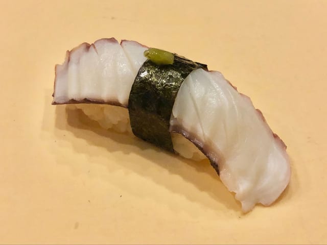 Tako - Boiled Octopus Nigiri.
