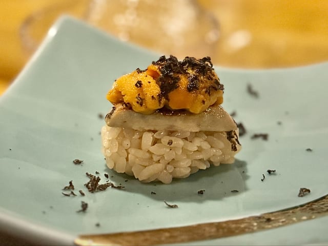 Foie Gras & Uni Nigiri.