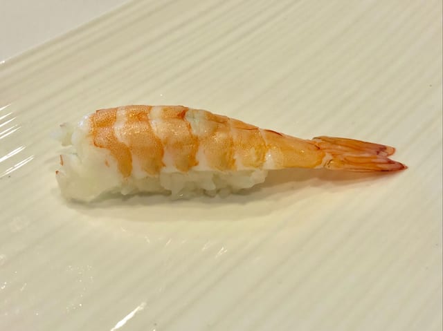 Ebi - Boiled Shrimp Nigiri.
