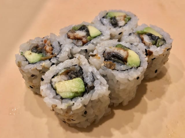 Unagi Eel Avocado Onion Roll.